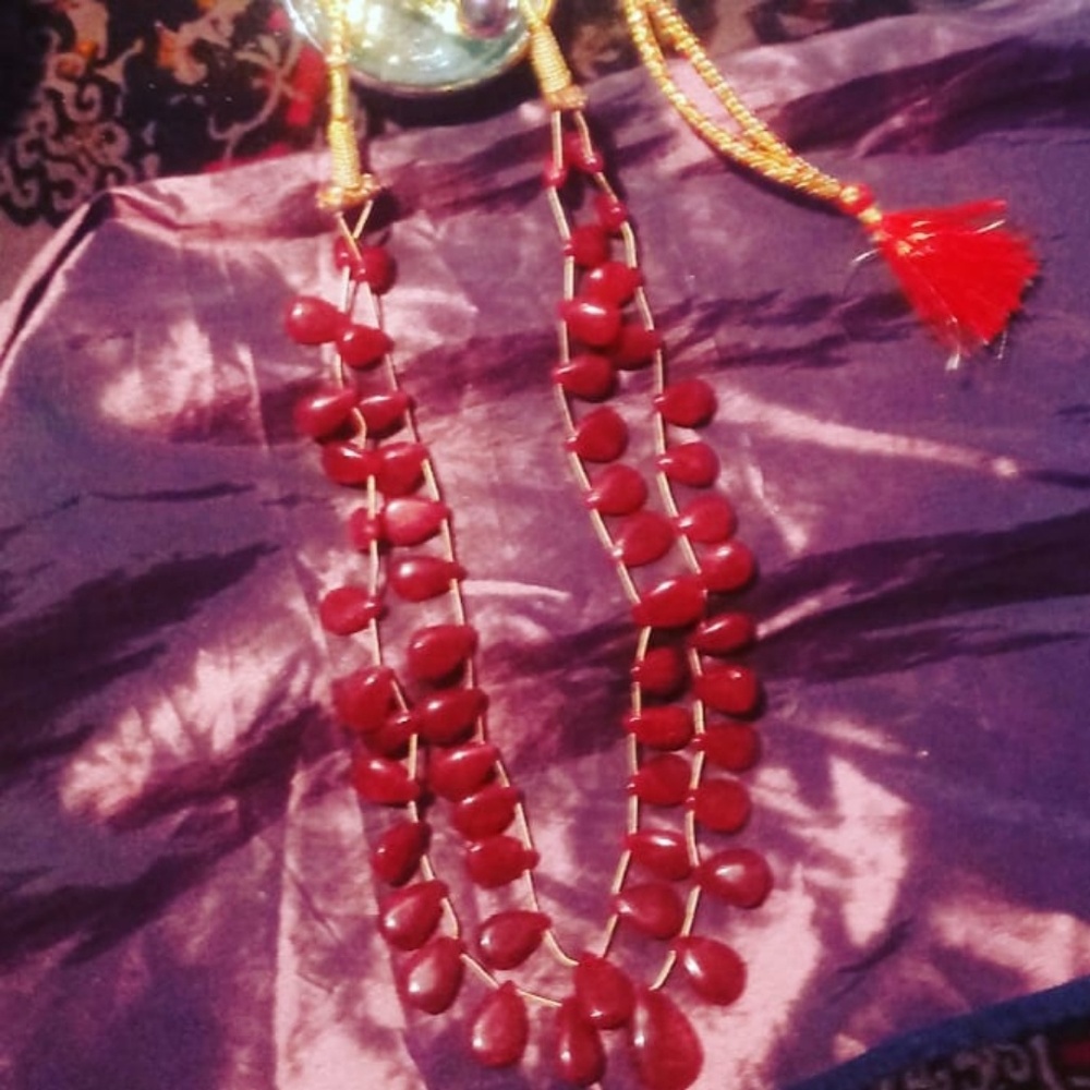 Natural gemstone garnet necklace